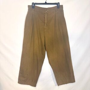 Big Bud Press Gold Brown Cotton High Waist Trousers